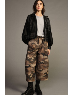 Camouflage-Print Palazzo Trousers with Dixie Belt - Vestiti Firmati...
