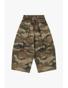 Pantaloni Palazzo Fantasia Mimetica Con Cintura Dixie - Vestiti Fir... 2