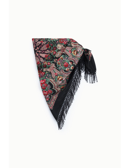 Sciarpa Con Stampa Floreale E Frange Lunghe Dixie