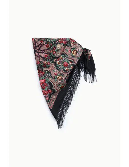 Écharpe à imprimé floral et longues franges Dixie