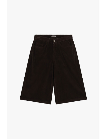 Shorts en velours côtelé longueur genou avec poches Dixie - Marron