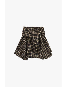 Short Plaid Skirt with Front Buttons Dixie