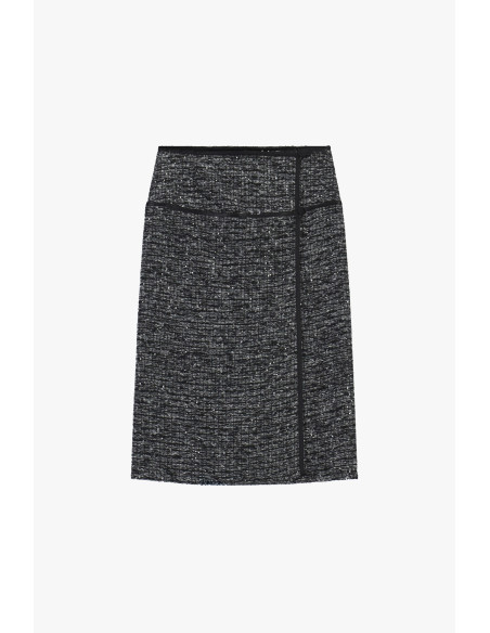 Short Wrap Skirt with Contrasting Trim Dixie