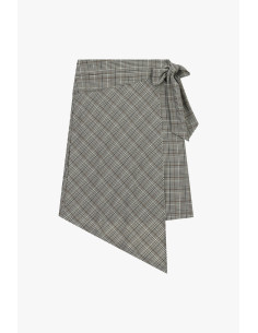 Asymmetrical Short Skirt with Tied Waist Belt Dixie