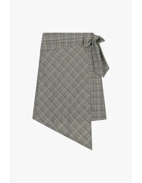 Asymmetrical Short Skirt with Tied Waist Belt Dixie