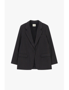 Striped Blazer with Welt Pockets Dixie