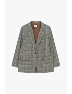 Blazer à carreaux avec poches à rabat et fermeture simple boutonnage Dixie