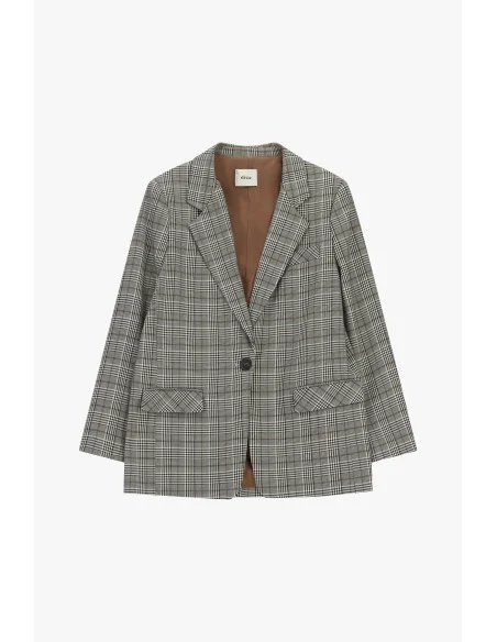 Blazer à carreaux avec poches à rabat et fermeture simple boutonnage Dixie