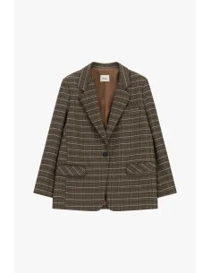 Blazer à carreaux avec poches à rabat Dixie - Marron
