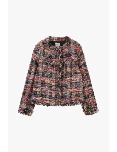 Veste-chemise courte en tweed avec poches frontales Dixie