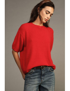Relaxed-Fit Short-Sleeve Crew-Neck Sweater Dixie - Red
