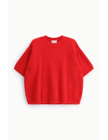 Relaxed-Fit Short-Sleeve Crew-Neck Sweater Dixie - Red
