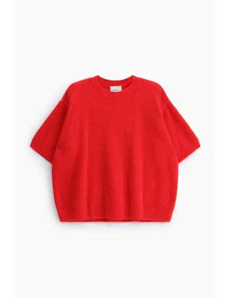Relaxed-Fit Short-Sleeve Crew-Neck Sweater Dixie - Red