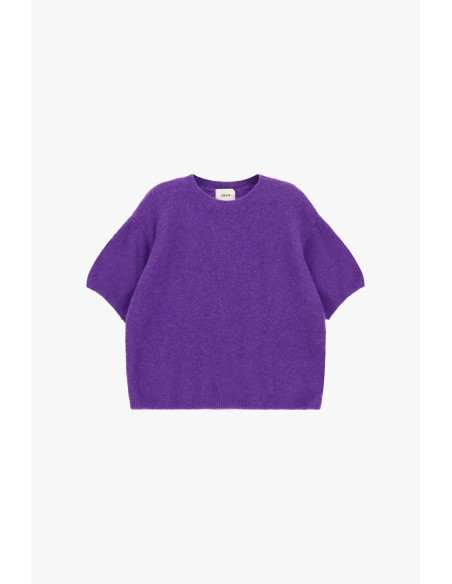 Relaxed-Fit Short-Sleeve Crew-Neck Sweater Dixie - Purple