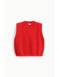Pull sans manches à col rond coupe droite Dixie - Rouge 2