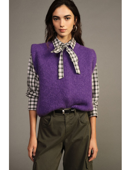 Straight-Fit Sleeveless Crew-Neck Sweater Dixie – Wisteria