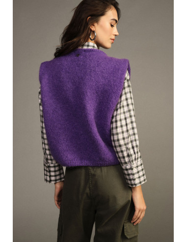 Straight-Fit Sleeveless Crew-Neck Sweater Dixie – Wisteria