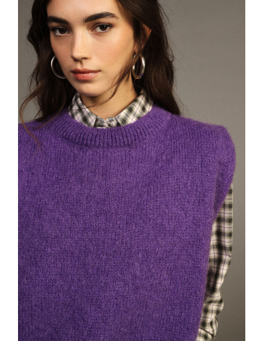 Straight-Fit Sleeveless Crew-Neck Sweater Dixie – Wisteria