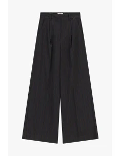 Pantalon palazzo rayé taille haute Dixie