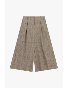 High-Waisted Plaid Palazzo Trousers Dixie