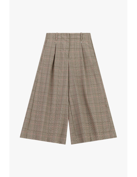 Pantalon palazzo à carreaux taille haute Dixie