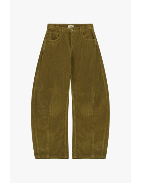 Pantalon palazzo en velours côtelé avec poches Dixie - Huile
