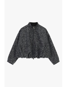 Bomber court à motif tressé, fermeture zippée centrale Dixie