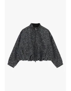 Bomber court à motif tressé, fermeture zippée centrale Dixie