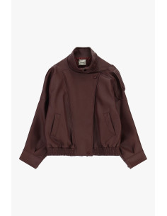 Veste en similicuir avec fermeture asymétrique Dixie - Bordeaux