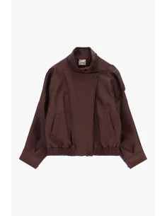 Veste en similicuir avec fermeture asymétrique Dixie - Bordeaux