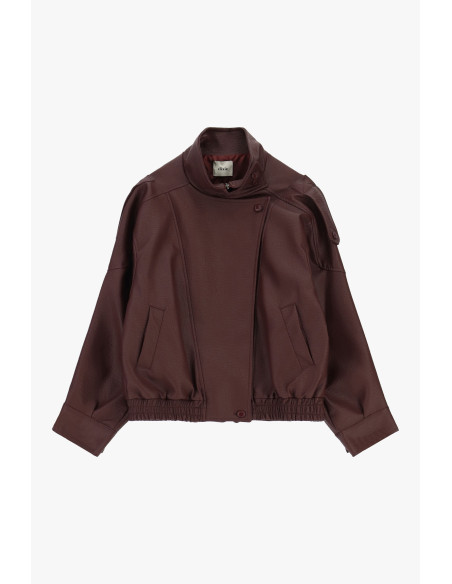 Veste en similicuir avec fermeture asymétrique Dixie - Bordeaux