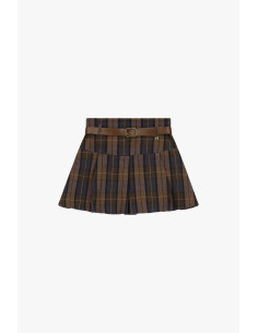 Gonna Corta A Pieghe Con Cinturone E Motivo Tartan Dixie 2