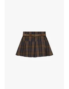 Jupe courte plissée avec large ceinture et motif tartan Dixie 2