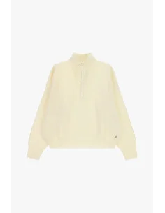 Zip-Up Sweater with High Neck, Relaxed Fit Dixie - Pink 2