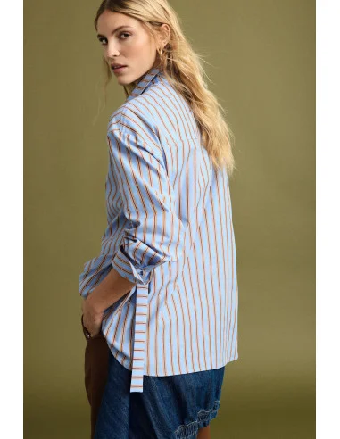 Striped Blouse With Long Sleeves And Classic Collar Please