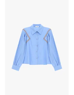 Camicia Cropped Con Motivo Geometrico Sulle Spalle Please 2