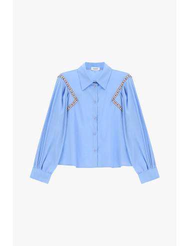 Camicia Cropped Con Motivo Geometrico Sulle Spalle Please