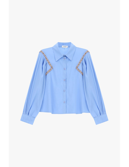 Camicia Cropped Con Motivo Geometrico Sulle Spalle Please