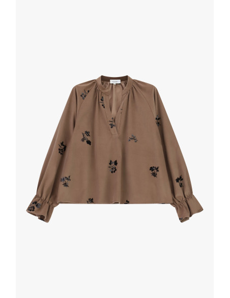 Blouse à motif floral et manches amples Please