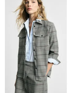 Camicia A Quadri Con Tasche E Bottoni Gioiello Please