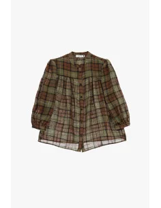 Camicia Ampia A Quadri Con Maniche A Palloncino Please 2