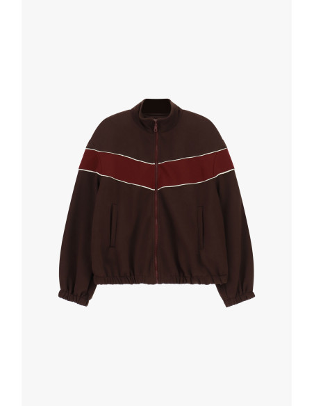 Zip-Up Sweatshirt Without Hood With Contrast Inserts Please