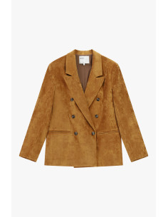 Blazer droit en velours à double boutonnage Please