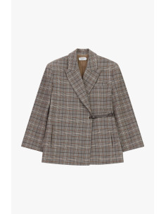 Blazer ample à carreaux avec ceinture latérale Please 2