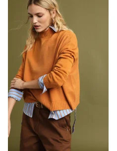 Maglione Girocollo Con Bordo A Coste Please