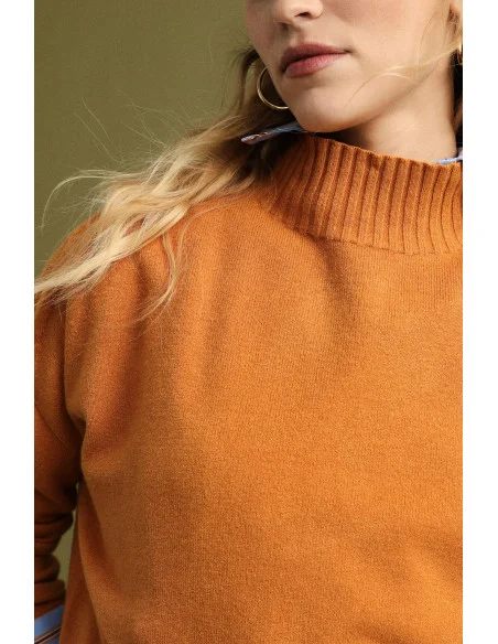 Crew-Neck Sweater with Ribbed Trim Please