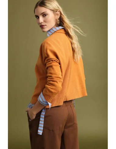 Crew-Neck Sweater with Ribbed Trim Please