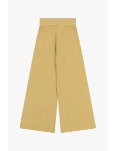 Pantaloni Palazzo Vita Alta Con Gamba Ampia Please - Senape