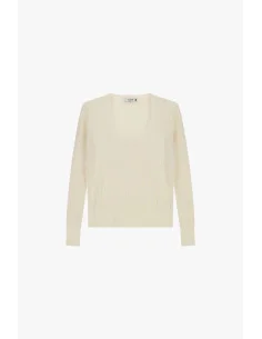 Maglione Girocollo A Costine Manica Lunga Please - Crema 2