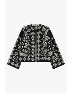 Cardigan court à motif cachemire jacquard Please